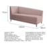 Kit Diva Recamier Heitor 140cm Lado Direito e 02 Poltronas Luiza Linho Rosê - Amarena Móveis