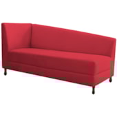 Kit Diva Recamier Heitor 140cm Lado Direito e 02 Poltronas Luiza Suede Vermelho - Amarena Móveis