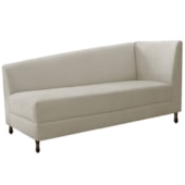 Kit Diva Recamier Heitor 140cm Lado Esquerdo e 02 Poltronas Luiza Linho Bege - Amarena Móveis