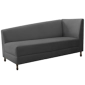 Kit Diva Recamier Heitor 140cm Lado Esquerdo e 02 Poltronas Luiza Linho Cinza Escuro - Amarena Móveis
