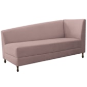 Kit Diva Recamier Heitor 140cm Lado Esquerdo e 02 Poltronas Luiza Linho Rosê - Amarena Móveis