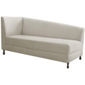 Kit Diva Recamier Heitor 160cm Lado Direito e 02 Poltronas Luiza Linho Bege - Amarena Móveis