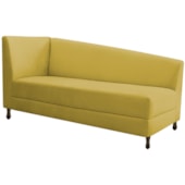Kit Diva Recamier Heitor 160cm Lado Direito e 02 Poltronas Luiza Suede Amarelo - Amarena Móveis