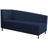 Kit Diva Recamier Heitor 160cm Lado Direito e 02 Poltronas Luiza Suede Azul Marinho - Amarena Móveis