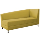 Kit Diva Recamier Heitor 160cm Lado Esquerdo e 02 Poltronas Luiza Suede Amarelo - Amarena Móveis