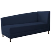 Kit Diva Recamier Heitor 160cm Lado Esquerdo e 02 Poltronas Luiza Suede Azul Marinho - Amarena Móveis