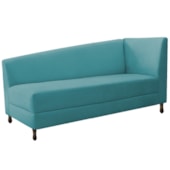 Kit Diva Recamier Heitor 160cm Lado Esquerdo e 02 Poltronas Luiza Suede Azul Turquesa - Amarena Móveis