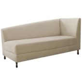 Kit Diva Recamier Heitor 160cm Lado Esquerdo e 02 Poltronas Luiza Suede Bege - Amarena Móveis