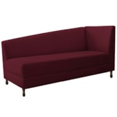 Kit Diva Recamier Heitor 160cm Lado Esquerdo e 02 Poltronas Luiza Suede Bordô - Amarena Móveis