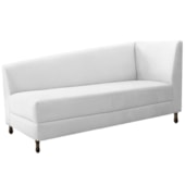Kit Diva Recamier Heitor 160cm Lado Esquerdo e 02 Poltronas Luiza Suede Branco - Amarena Móveis