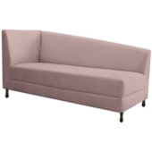 Kit Diva Recamier Heitor 185cm Lado Direito e 02 Poltronas Luiza Linho Rosê - Amarena Móveis