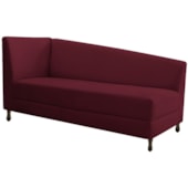 Kit Diva Recamier Heitor 185cm Lado Direito e 02 Poltronas Luiza Suede Bordô - Amarena Móveis