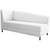 Kit Diva Recamier Heitor 185cm Lado Direito e 02 Poltronas Luiza Suede Branco - Amarena Móveis