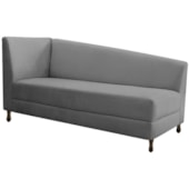 Kit Diva Recamier Heitor 185cm Lado Direito e 02 Poltronas Luiza Suede Cinza - Amarena Móveis