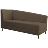 Kit Diva Recamier Heitor 185cm Lado Direito e 02 Poltronas Luiza Suede Marrom - Amarena Móveis