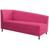 Kit Diva Recamier Heitor 185cm Lado Direito e 02 Poltronas Luiza Suede Pink - Amarena Móveis