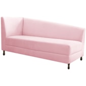 Kit Diva Recamier Heitor 185cm Lado Direito e 02 Poltronas Luiza Suede Rosa bebê - Amarena Móveis