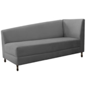 Kit Diva Recamier Heitor 185cm Lado Esquerdo e 02 Poltronas Luiza Suede Cinza - Amarena Móveis