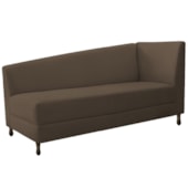 Kit Diva Recamier Heitor 185cm Lado Esquerdo e 02 Poltronas Luiza Suede Marrom - Amarena Móveis
