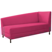 Kit Diva Recamier Heitor 185cm Lado Esquerdo e 02 Poltronas Luiza Suede Pink - Amarena Móveis