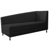 Kit Diva Recamier Heitor 185cm Lado Esquerdo e 02 Poltronas Luiza Suede Preto - Amarena Móveis
