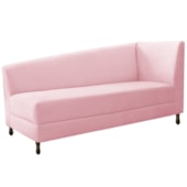 Kit Diva Recamier Heitor 185cm Lado Esquerdo e 02 Poltronas Luiza Suede Rosa bebê - Amarena Móveis