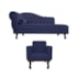 Kit Diva Recamier Juliana 120cm Lado Direito e 01 Poltrona Classic Corano Azul Marinho - Amarena Móveis