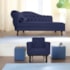 Kit Diva Recamier Juliana 120cm Lado Direito e 01 Poltrona Classic Corano Azul Marinho - Amarena Móveis