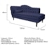 Kit Diva Recamier Juliana 120cm Lado Direito e 01 Poltrona Classic Corano Azul Marinho - Amarena Móveis