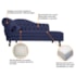 Kit Diva Recamier Juliana 120cm Lado Direito e 01 Poltrona Classic Corano Azul Marinho - Amarena Móveis
