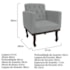 Kit Diva Recamier Juliana 120cm Lado Direito e 01 Poltrona Classic Corano Cinza - Amarena Móveis
