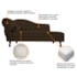 Kit Diva Recamier Juliana 120cm Lado Direito e 01 Poltrona Classic Corano Marrom - Amarena Móveis