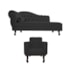 Kit Diva Recamier Juliana 120cm Lado Direito e 01 Poltrona Classic Corano Preto - Amarena Móveis