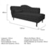 Kit Diva Recamier Juliana 120cm Lado Direito e 01 Poltrona Classic Corano Preto - Amarena Móveis