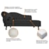 Kit Diva Recamier Juliana 120cm Lado Direito e 01 Poltrona Classic Corano Preto - Amarena Móveis