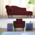 Kit Diva Recamier Juliana 120cm Lado Direito e 1 Poltrona Classic Suede Bordo - Amarena Móveis