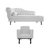 Kit Diva Recamier Juliana 120cm Lado Direito e 1 Poltrona Classic Suede Branco - Amarena Móveis
