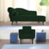 Kit Diva Recamier Juliana 120cm Lado Direito e 1 Poltrona Classic Suede Verde - Amarena Móveis