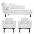 Kit Diva Recamier Juliana 120cm Lado Direito e 2 Poltronas Classic Corano Branco - Amarena Móveis