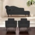Kit Diva Recamier Juliana 120cm Lado Direito e 2 Poltronas Classic Corano Preto - Amarena Móveis