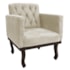 Kit Diva Recamier Juliana 120cm Lado Direito e 2 Poltronas Classic Linho Bege