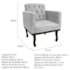 Kit Diva Recamier Juliana 120cm Lado Direito e 2 Poltronas Classic Linho Cinza Claro - Amarena Móveis