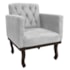 Kit Diva Recamier Juliana 120cm Lado Direito e 2 Poltronas Classic Linho Cinza Claro - Amarena Móveis