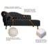 Kit Diva Recamier Juliana 120cm Lado Direito e 2 Poltronas Classic Linho Preto - Amarena Móveis