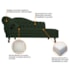 Kit Diva Recamier Juliana 120cm Lado Direito e 2 Poltronas Classic Linho Verde - Amarena Móveis