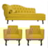 Kit Diva Recamier Juliana 120cm Lado Direito e 2 Poltronas Classic Suede Amarelo - Amarena Móveis