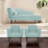 Kit Diva Recamier Juliana 120cm Lado Direito e 2 Poltronas Classic Suede Azul Tiffany - Amarena Móveis