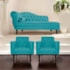 Kit Diva Recamier Juliana 120cm Lado Direito e 2 Poltronas Classic Suede Azul Turquesa - Amarena Móveis