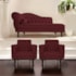 Kit Diva Recamier Juliana 120cm Lado Direito e 2 Poltronas Classic Suede Bordo