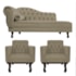 Kit Diva Recamier Juliana 120cm Lado Direito e 2 Poltronas Classic Suede Cappuccino - Amarena Móveis